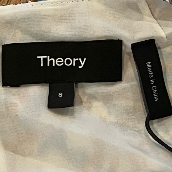 THEORY PRINTED CUT-OUT SLEEVELESS MIDI DRESS IN BLUE MULTI NWT WOMEN'S SIZE 8 - Picture 13 of 16